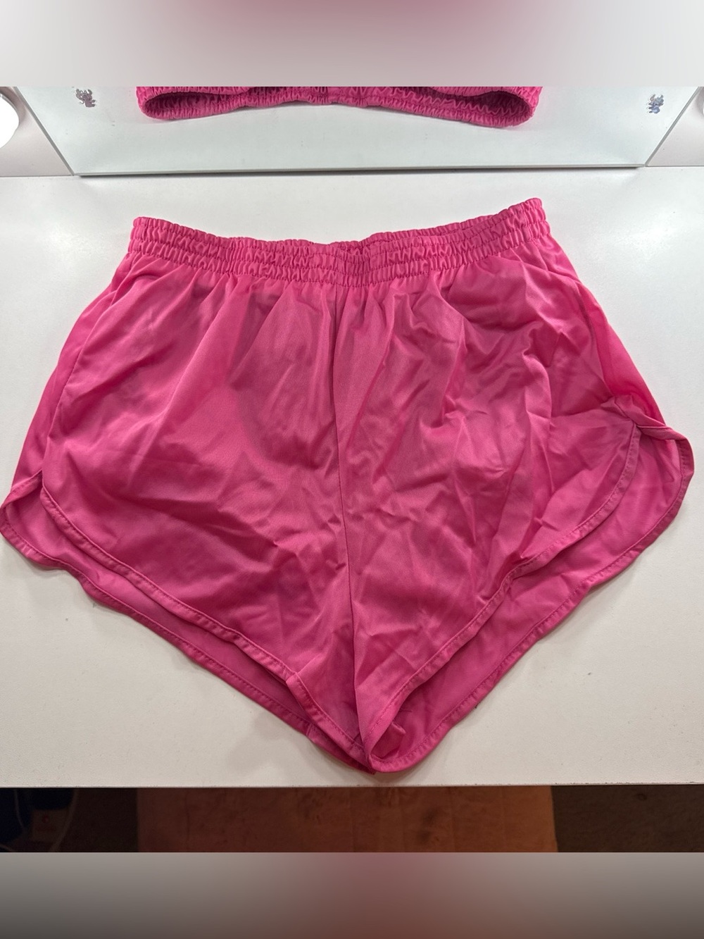 Vintage 70s Satin Pink Sporty Dolphin Shorts XS S